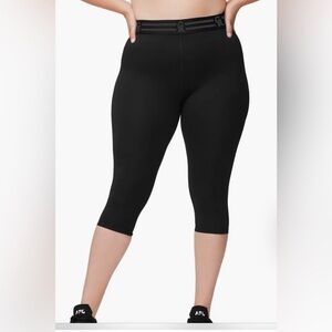 Good American Crop high waisted women’s Sz L Black Athletic Leggings workout